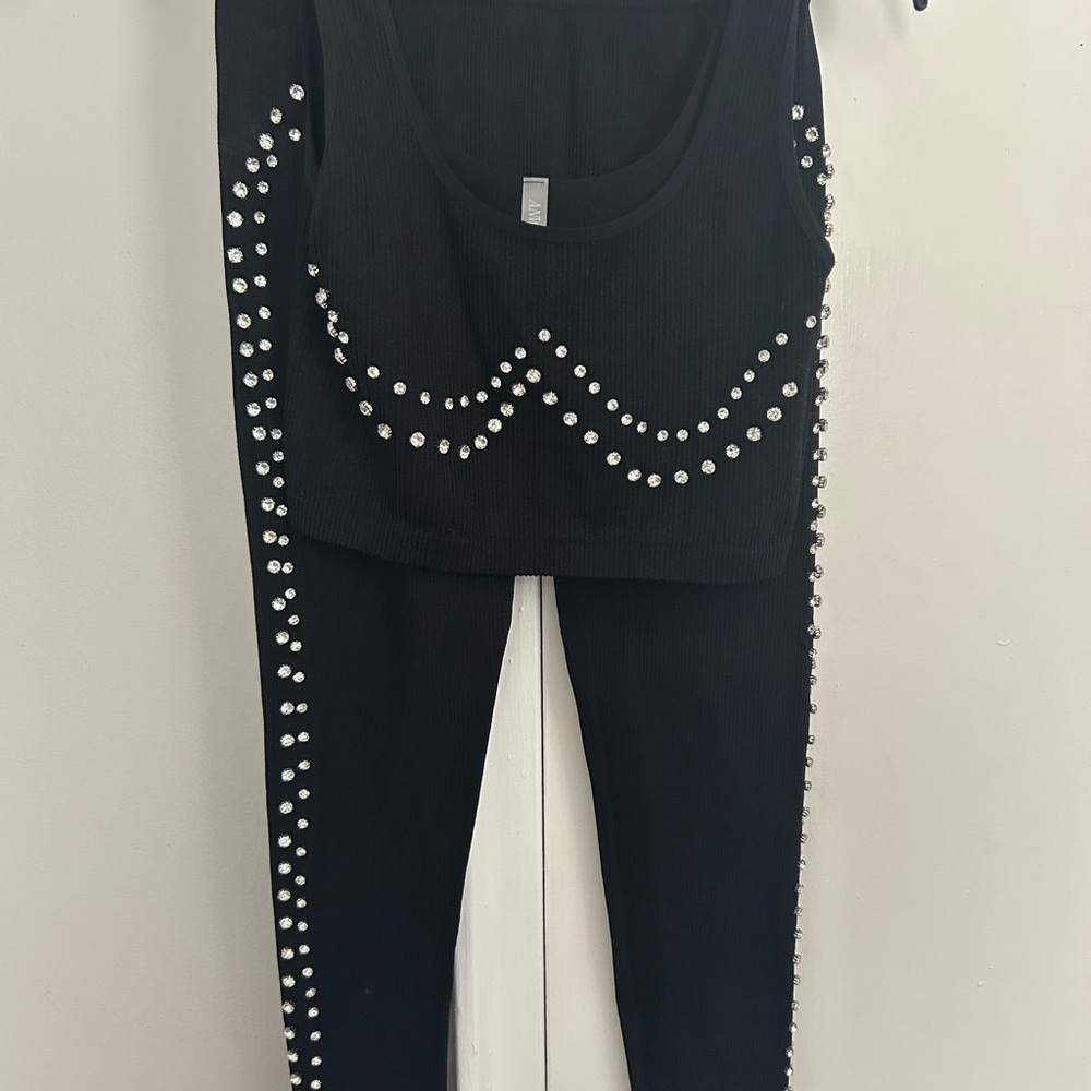 Black Pearl Embellished Two-Piece Set